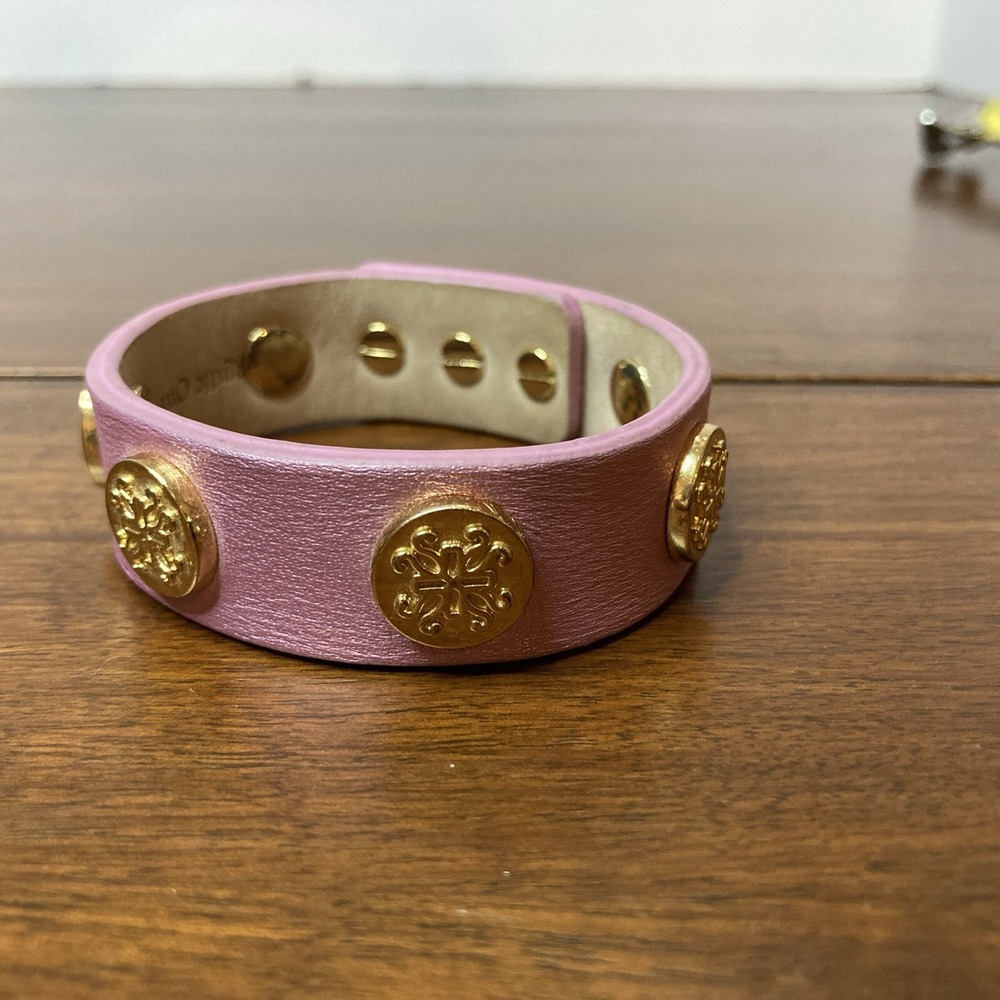 Rustic Cuff Meagen Wide Metallic Pink Gold Patent Leather Single Wrap Bracelet